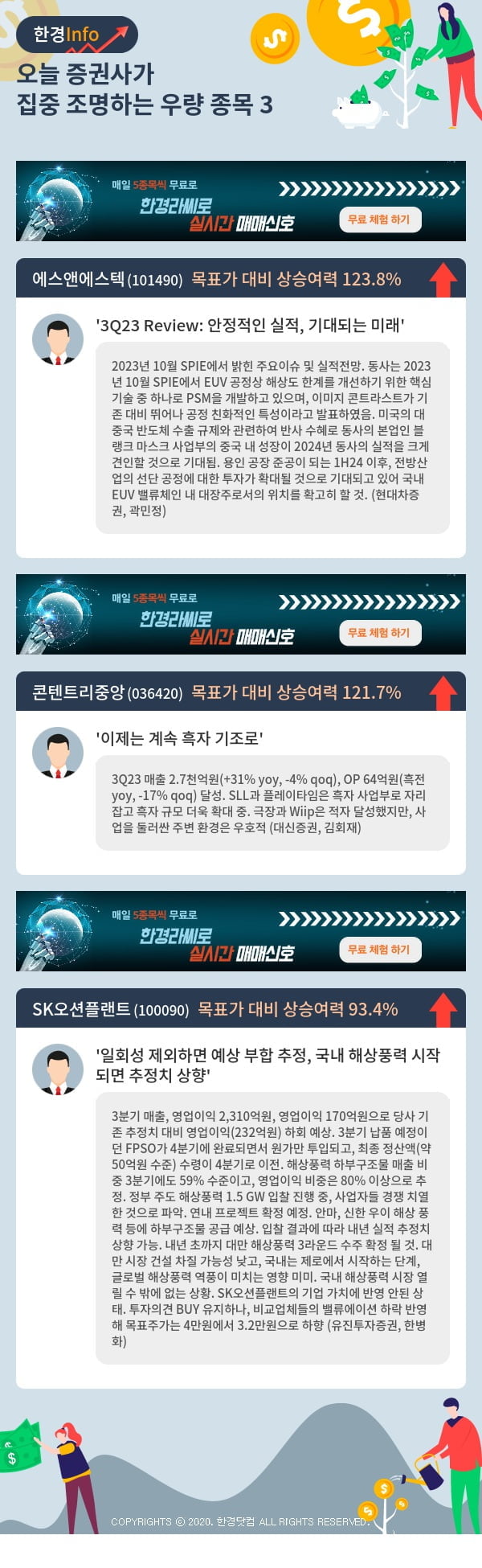 오늘 증권사가 집중 조명하는 우량 종목 3