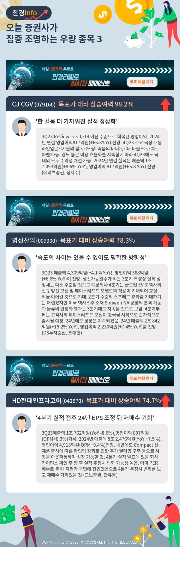 오늘 증권사가 집중 조명하는 우량 종목 3