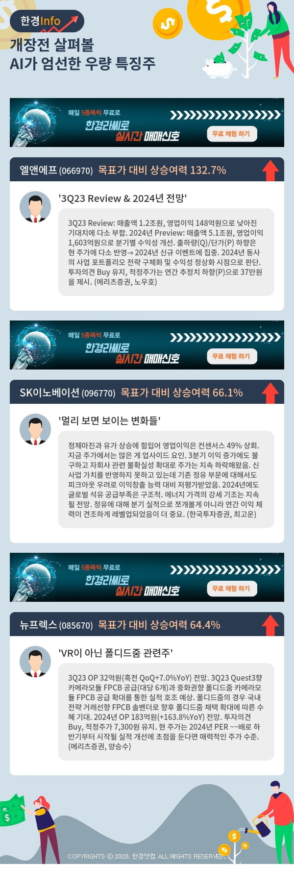 개장전 살펴볼 AI가 엄선한 우량 특징주