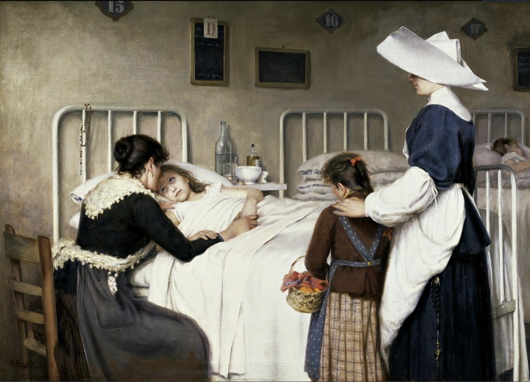 [도판 4] 엔리케 파테르니나, <병상을 찾은 어머니>(1892) 캔버스에 유화, 스페인 프라도 미술관