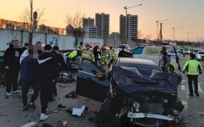 차량 7대 연쇄 추돌한 뒤 '횡설수설'…40대 男 운전자 입건