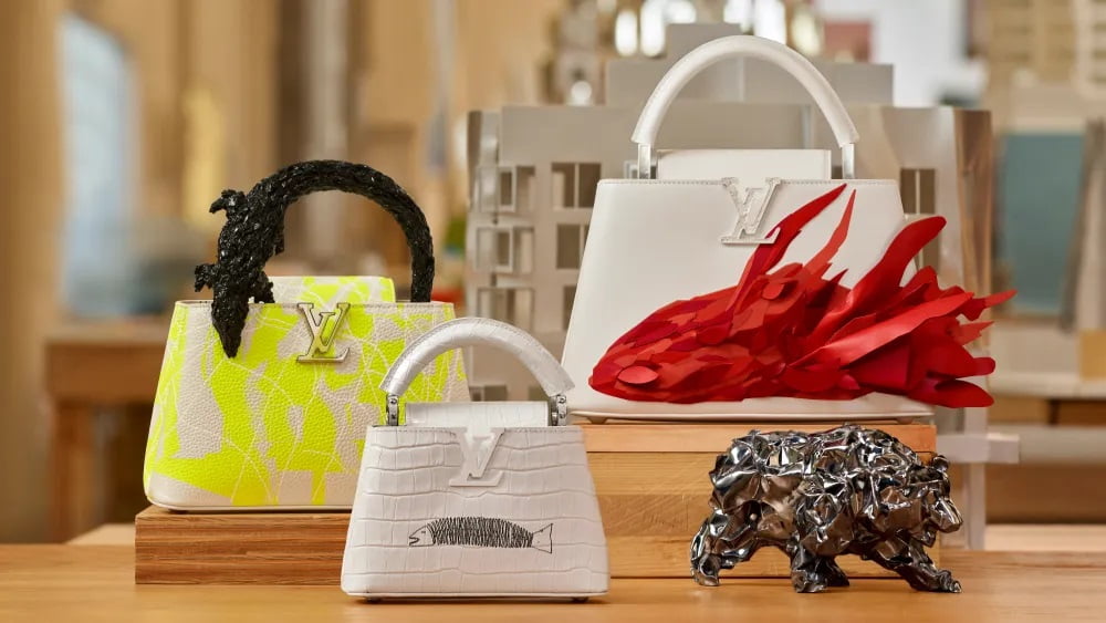 Frank Gehry's limited-edition handbag designs for Louis Vuitton. MARIO KROES/COURTESY OF LOUIS VUITTON
