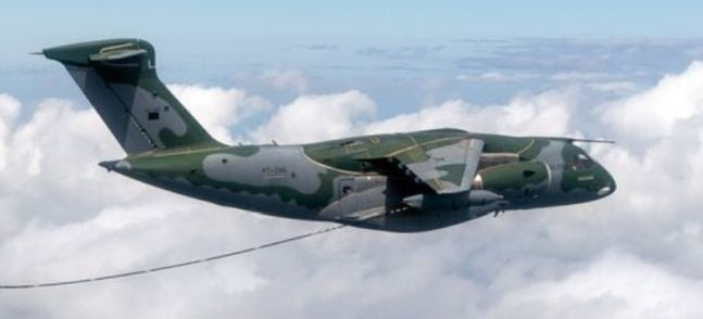 A aeronave de transporte C-390 Millennium foi desenvolvida pela Embraer do Brasil.  / Captura Embraersa 