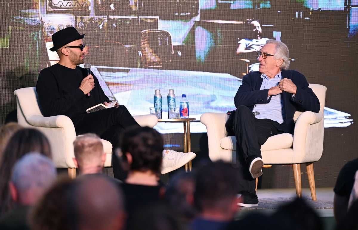 JR and Robert De Niro at Tribeca Festival at Art Basel in Miami Beach, Florida. (c)Stephen Lovekin for Tribeca 