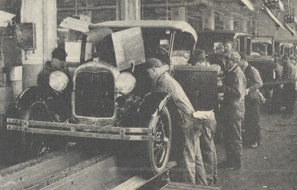 1920년대 포드자동차의 자동화 생산라인. /퍼블릭도메인