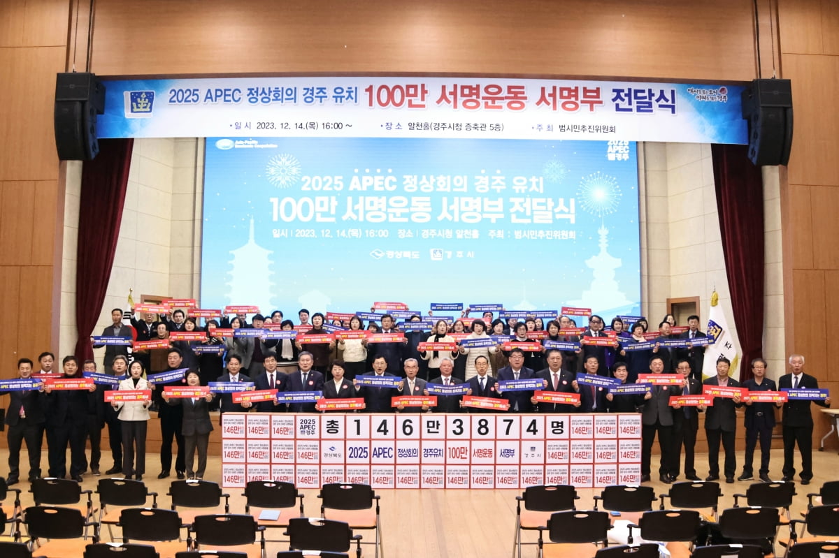 경주시 범시민추진위, APEC 경주유치 146만 서명부 전달