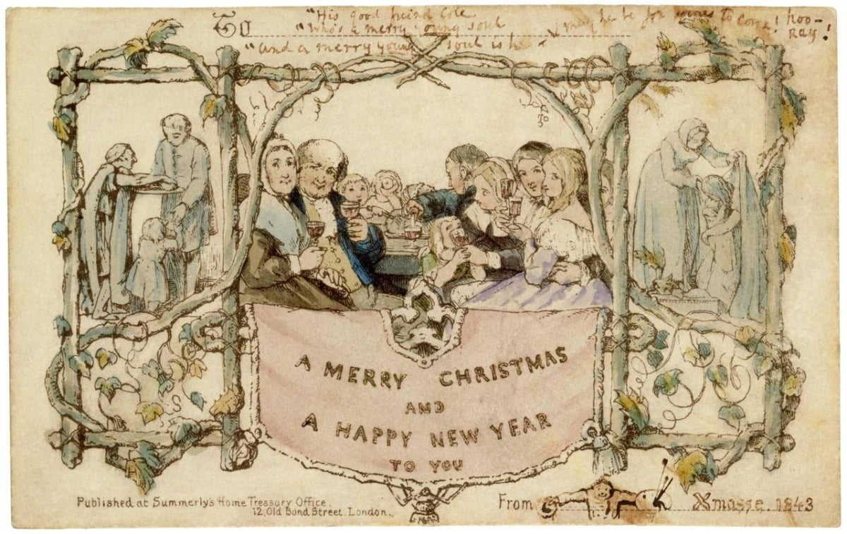 <그림 5> Greetings card, John Callcott Horsley, 1843, England. © Victoria and Albert Museum, London.
