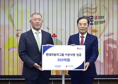 현대차그룹, 이웃사랑 성금 350억원 전달