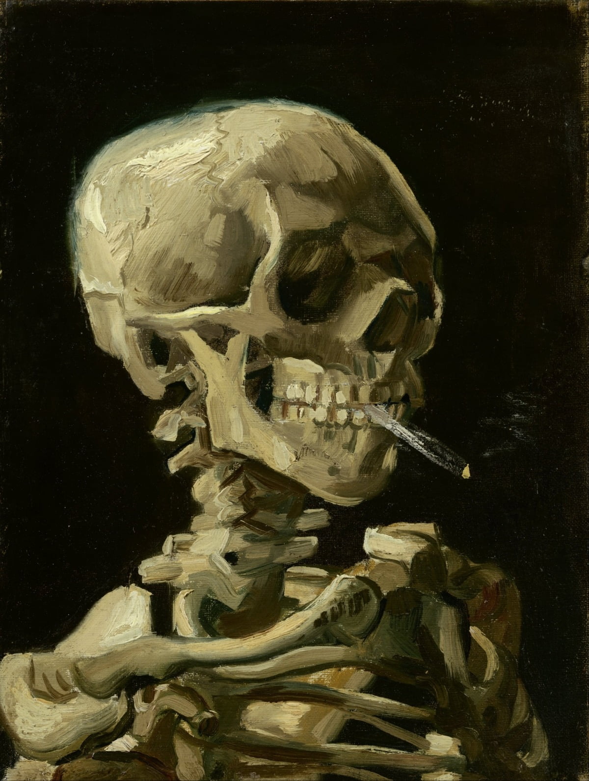 반 고흐, 「담배 피는 해골(Skull with burning Cigarettes)」(1886)