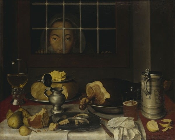 '창 뒤에 주방 하녀가 있는 아침 식탁' 볼프강 하임바흐, 캔버스에 유채 /이른비 제공
