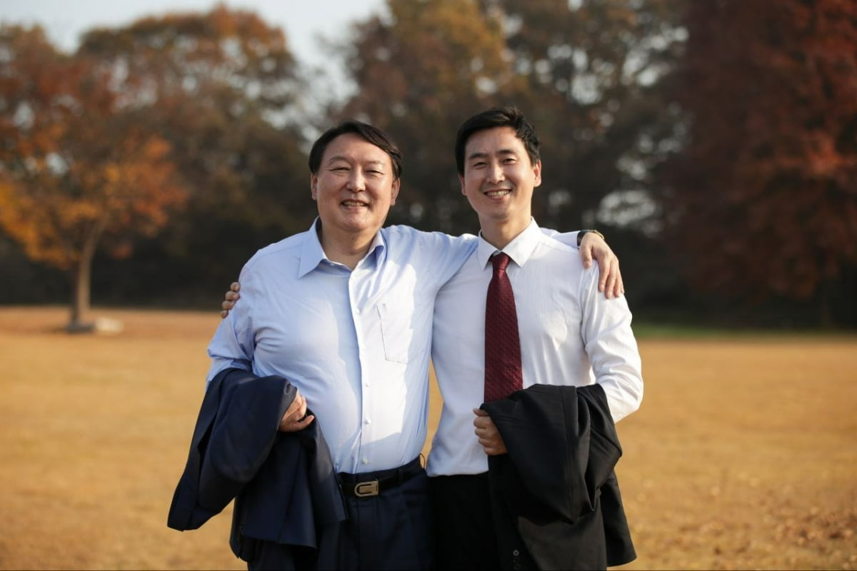 윤석열 대통령과 김기흥 전 대통령실 부대변인. 김기흥 제공