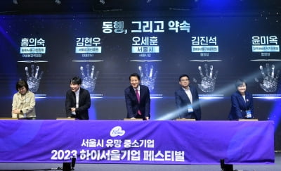 [포토] '2023 하이서울기업 페스티벌' 핸드프린팅