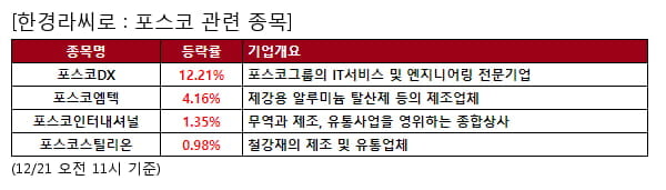 포스코DX,포스코엠텍,포스코인터내셔널,포스코스틸리온