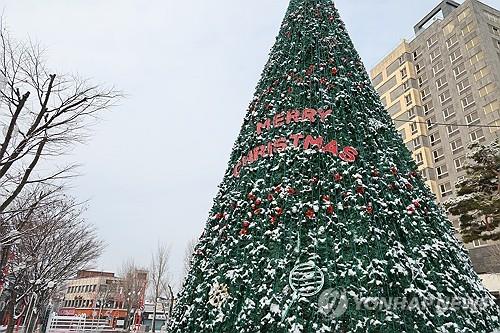 새벽부터 눈 내린 크리스마스이브…전국 유원지·쇼핑몰 '북적'