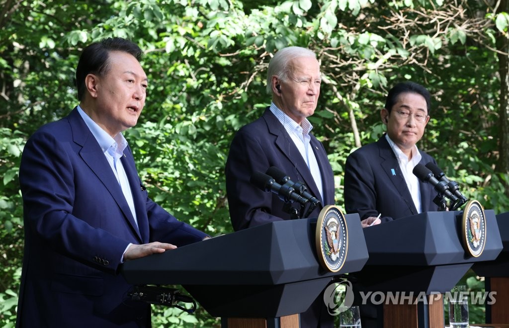 "한미일 3국 정상회의·이스라엘 지지 등 바이든의 10대 성과"