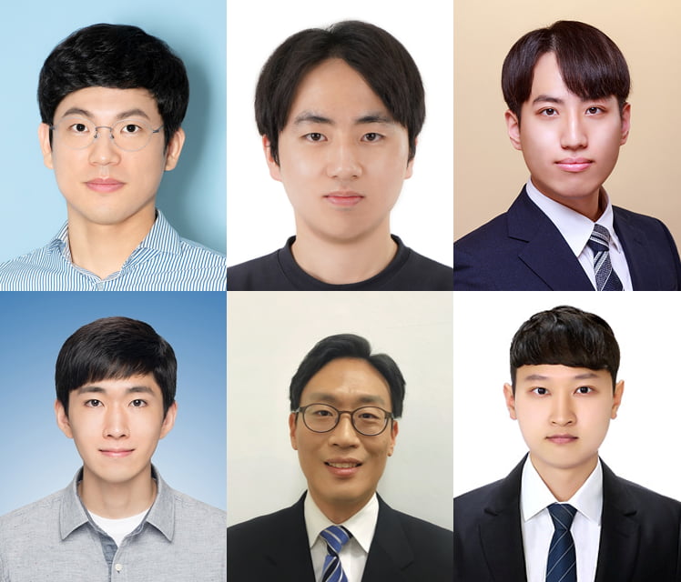 (왼쪽 위부터 시계방향) DGIST 한상윤 교수, 김도윤·김동욱·박영재 학생, KAIST 유경식 교수, 정영재 학생