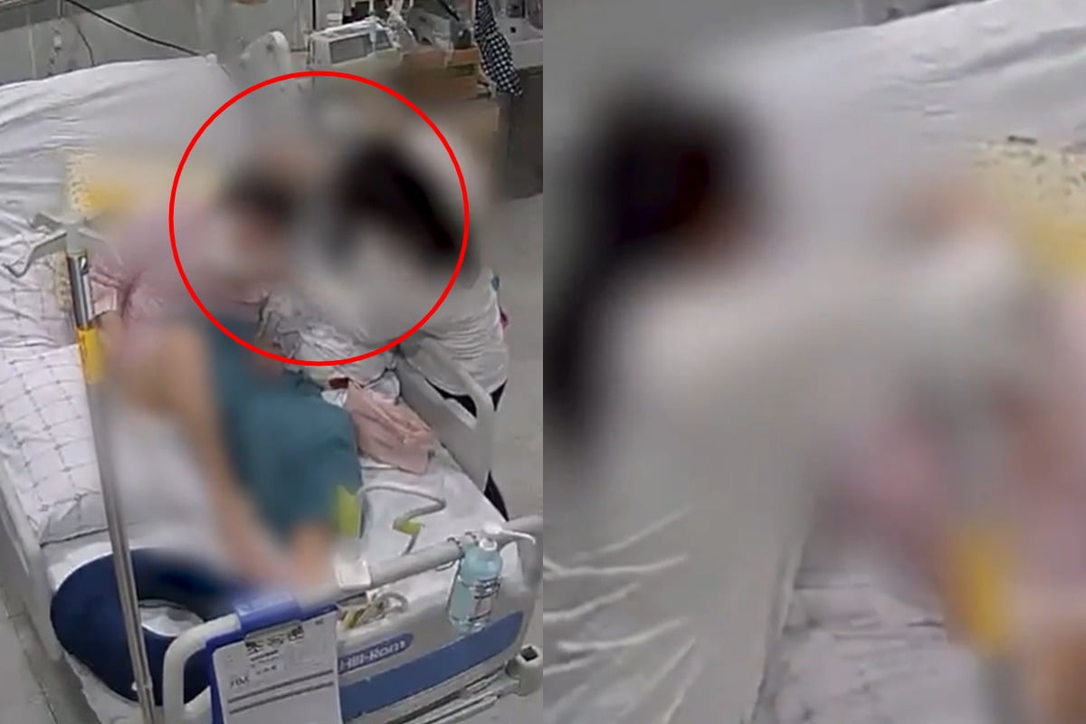 상습적으로 환자의 머리채를 잡고 학대한 간병인이 CCTV에 포착됐다. /사진=SBS 뉴스 캡쳐 