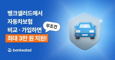 뱅크샐러드 "자동차 카지노 게임 사이트 비교·가입 시 최대 3만원 쏜다"