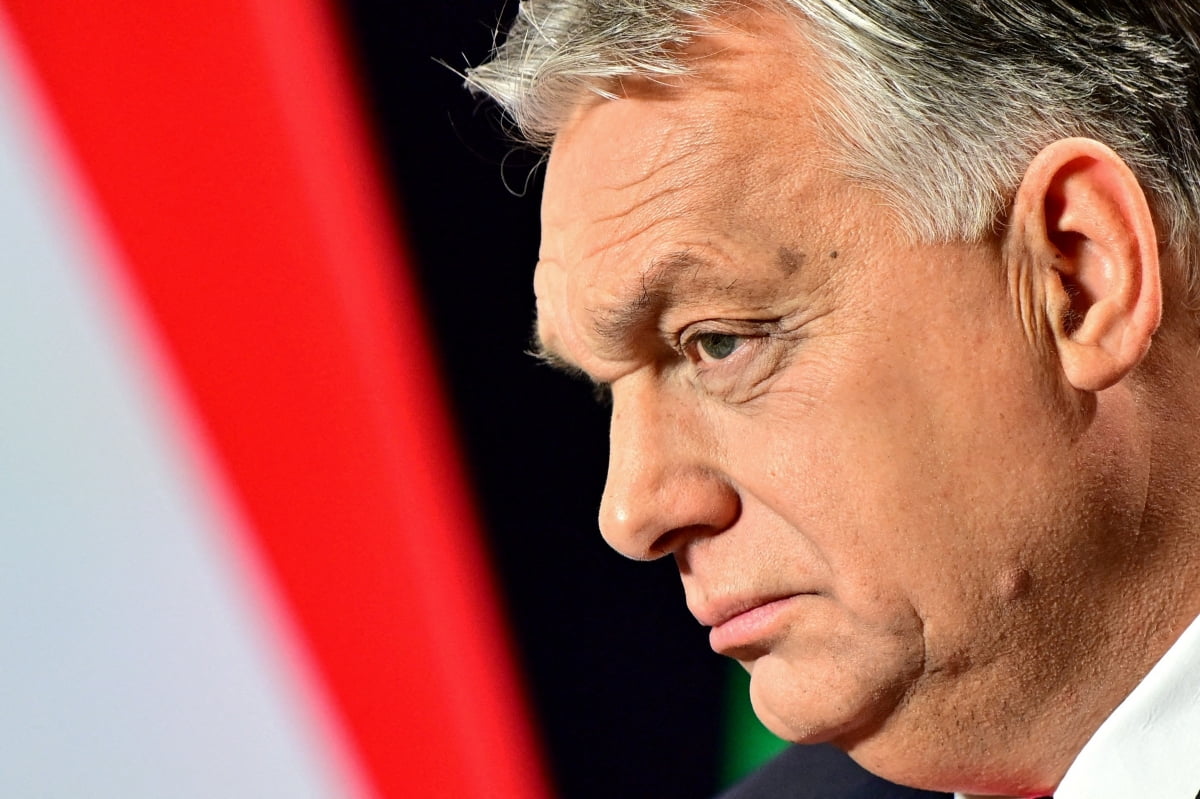 빅토르 오르반 헝가리 총리가 지난달 21일(현지시간) 헝가리 부다페스트에서 연례 외신 기자회견을 하고 있다.  /로이터