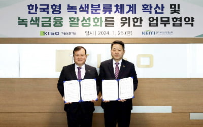 기술보증기금, 한국환경산업기술원과 녹색금융 활성화 업무협약 체결