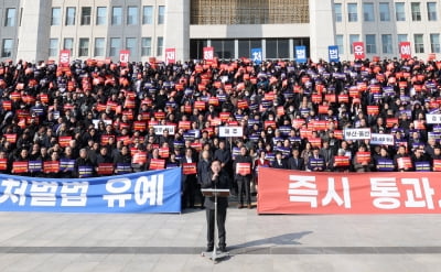 [포토] 중대재해처벌법 유예 즉시 통과시켜라