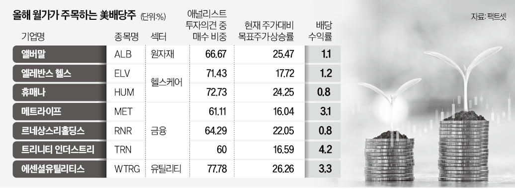 "지금은 배당주"…월가가 꼽은 7개 유망종목