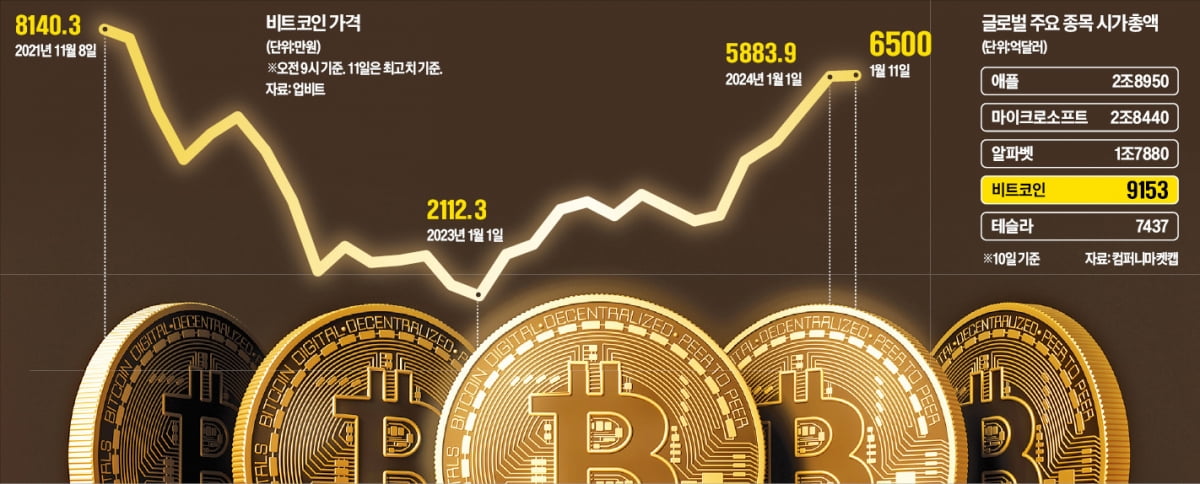 테슬라 시총 넘은 비트코인…"최대 1000억弗 빨아들일 것"