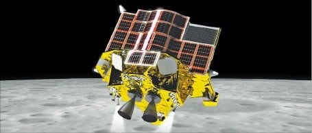 일본 달 착륙선 ‘슬림’이 달 표면 착륙에는 성공했지만 전력 생산에 문제가 생긴 것으로 알려졌다. 사진은 슬림의 이미지.   일본 우주항공연구개발기구(JAXA) 제공 