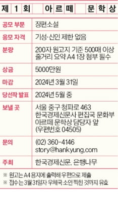 '아르떼 문학상' 첫 주인공을 찾습니다