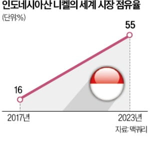 中자본 업은 인니, 세계 니켈시장 장악