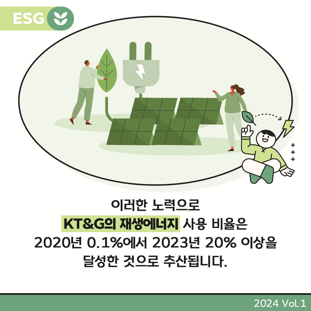 [카드뉴스] GREEN IMPACT를 바탕으로 재생에너지 사용에 앞장서고 있는 KT&G
