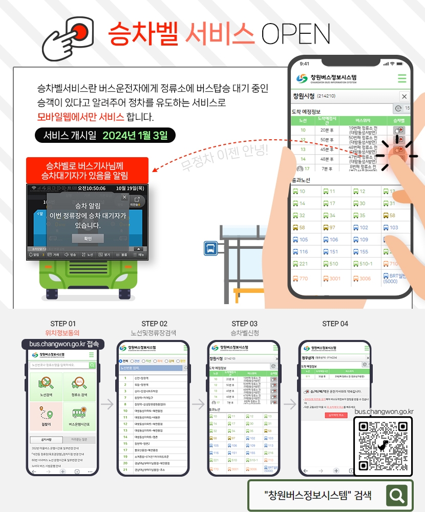 시내버스 정류소 무정차 예방…창원시 '승차벨' 서비스 시행