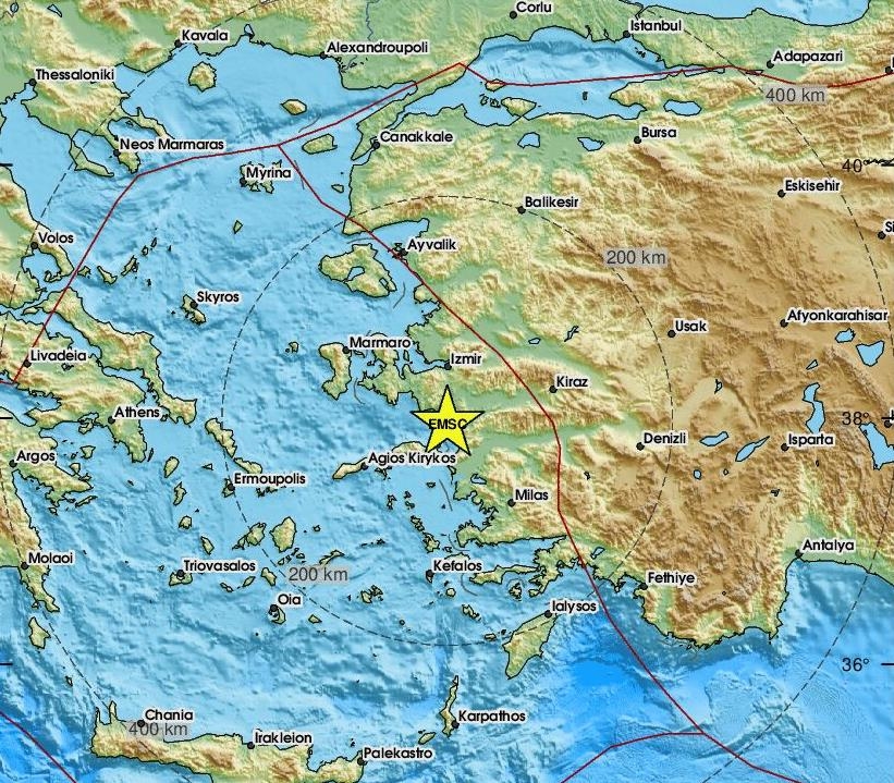 튀르키예 서부 이즈미르 부근 규모 5.0 지진