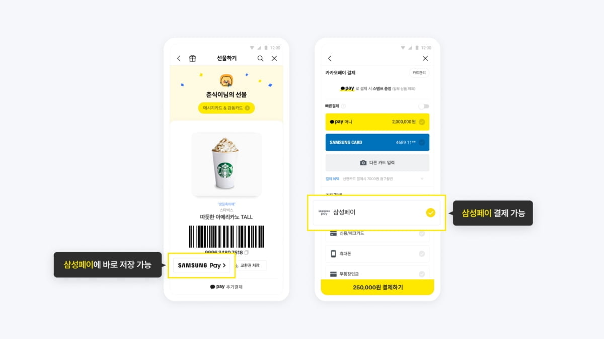 카카오톡 기프티콘, 삼성페이로 쓴다