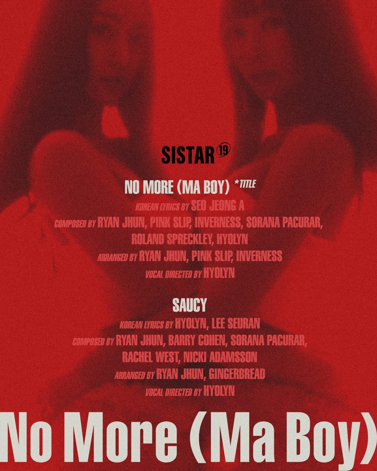 씨스타19, 컴백 싱글 'NO MORE (MA BOY)' 트랙리스트 공개