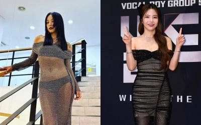 전신 시스루에 다 비치네…솔라, 50만원대 원피스로 뽐낸 '파격 노출'