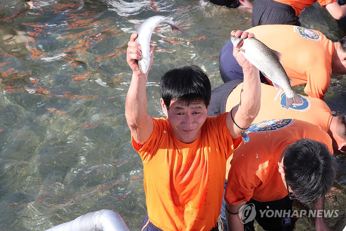 화천 산천어축제 얼음낚시 '밀당' 한판…추위도 잊는 '손맛'(종합)