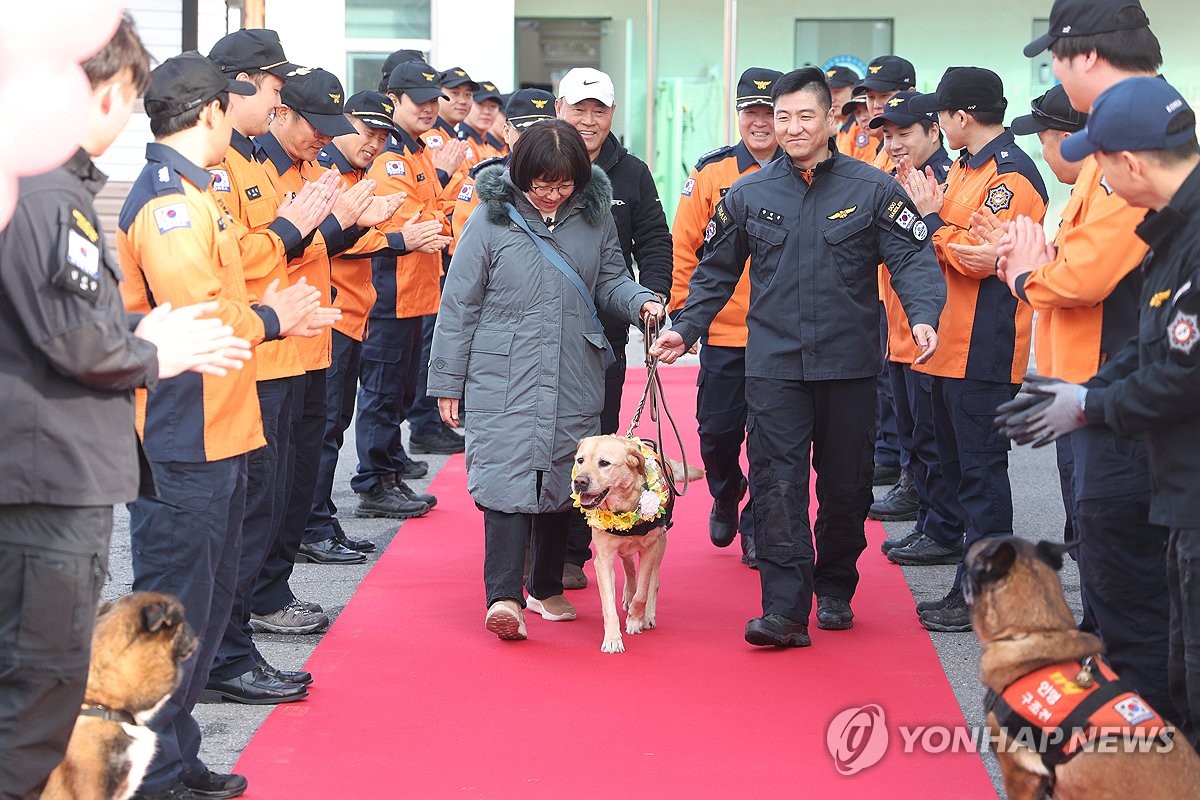 양주채석장 사고때 실종자 2명 찾아낸 아롱이 '영예로운 은퇴'