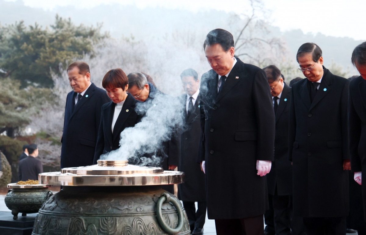 윤석열 대통령, 새해 맞아 국립서울현충원 참배. / 사진=연합뉴스