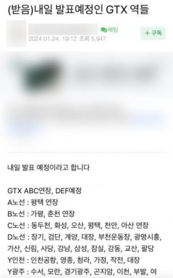 발표 전 인터넷에 떠돈 'GTX 노선연장 계획'…사전 유출 의혹(종합)