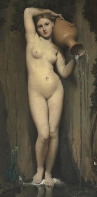 앵그르, <샘> (La Source), 1820-1856, 캔버스에 유화, 163 x 80 cm, 오르세 미술관