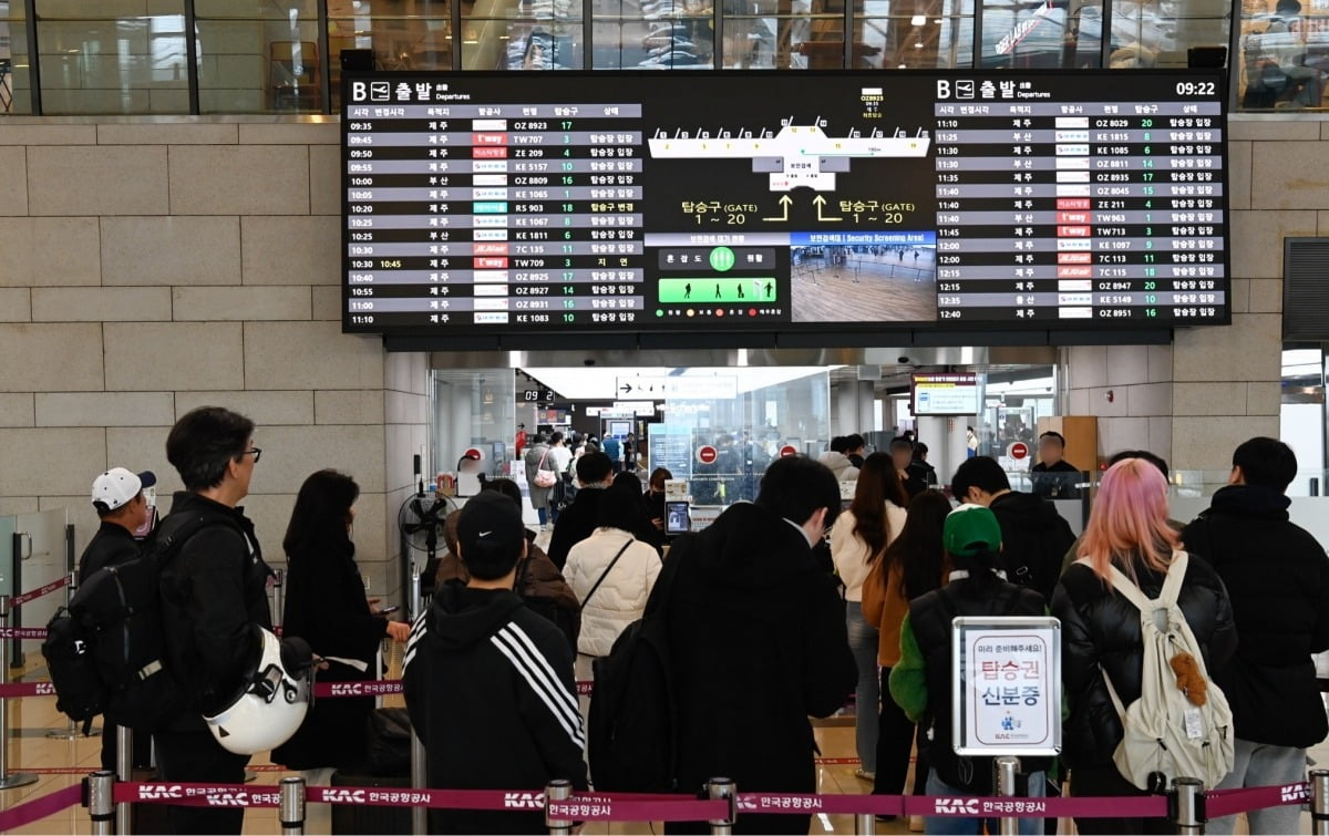 6일 김포공항 국내선 터미널 공항이용객 모습. 한국공항공사