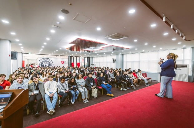 이달 13일 유타대학교 아시아캠퍼스 신입생 입학식·오리엔테이션 모습. 유타대 제공