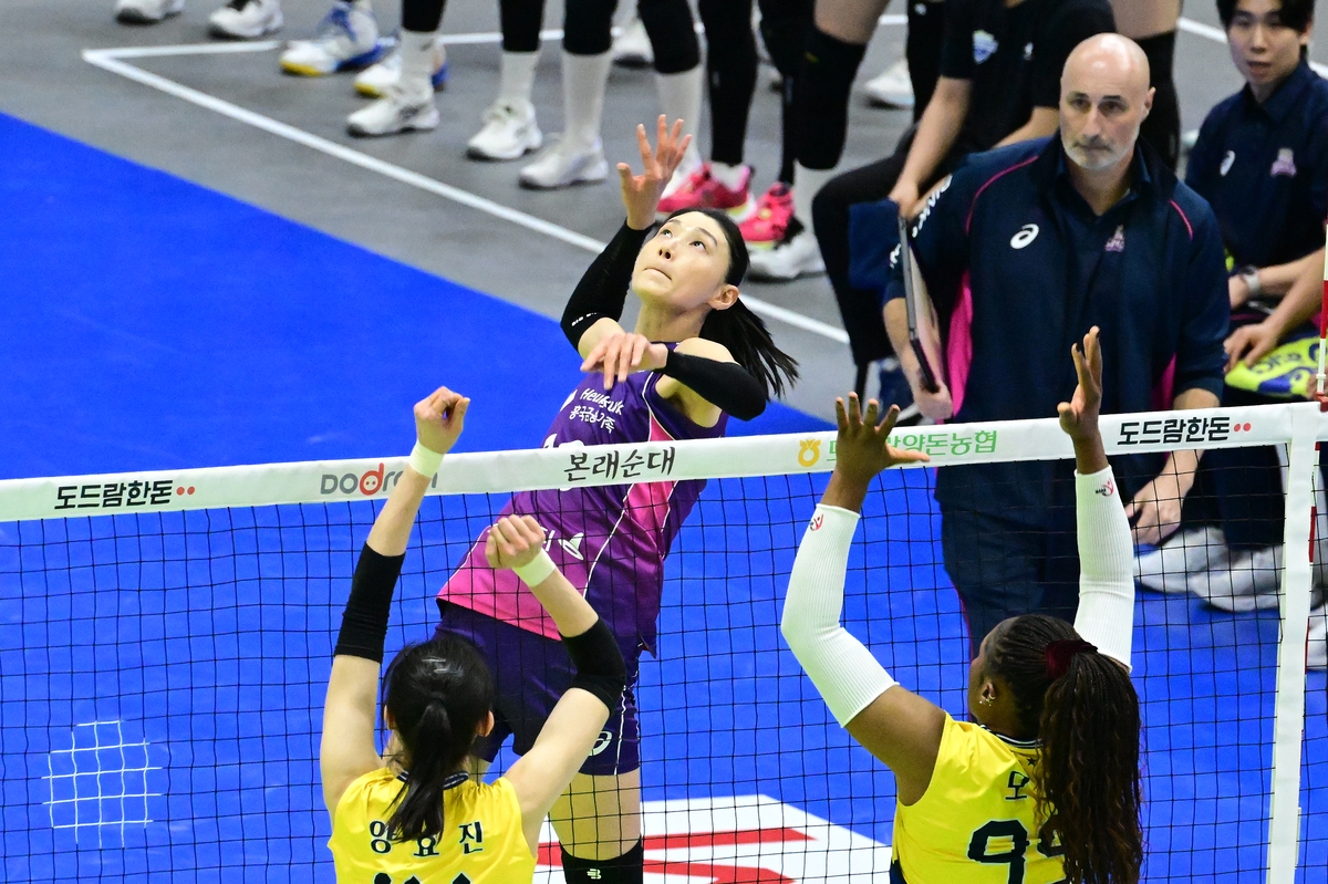 여자배구 흥국생명, 현대건설 3-0 완파…선두 탈환까지 승점 3(종합)