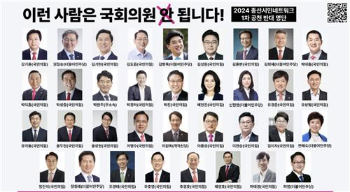 총선시민네트워크 "현역의원 중 35명 공천 부적격"