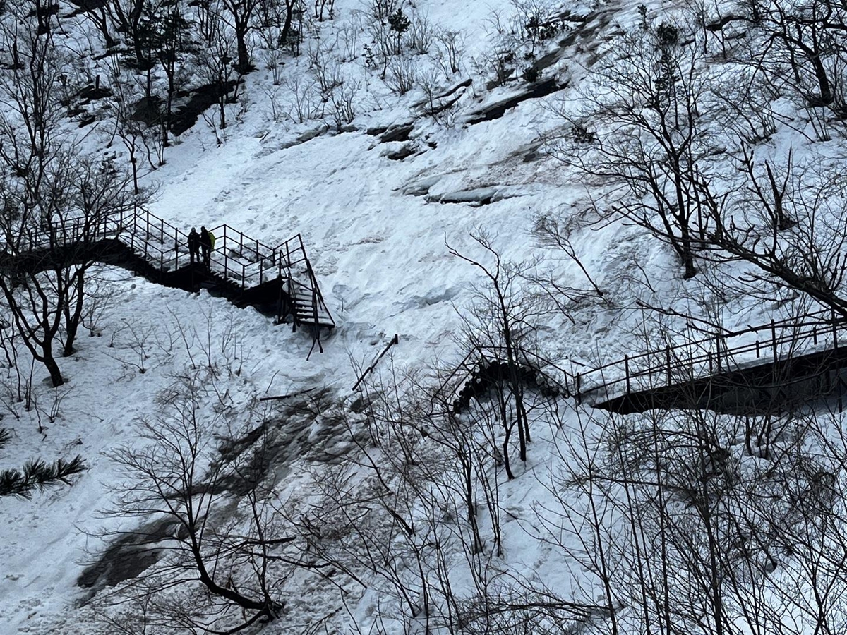 폭설에 설악산 고지대 탐방로 통제…설경 즐기려는 관광객 발길