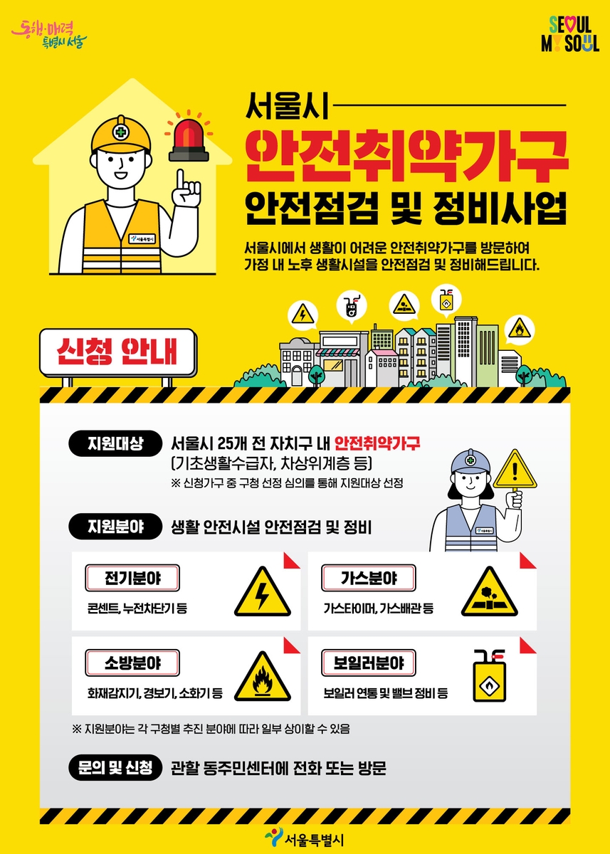 서울시, 안전취약가구 전기·가스시설 점검…15억원 투입