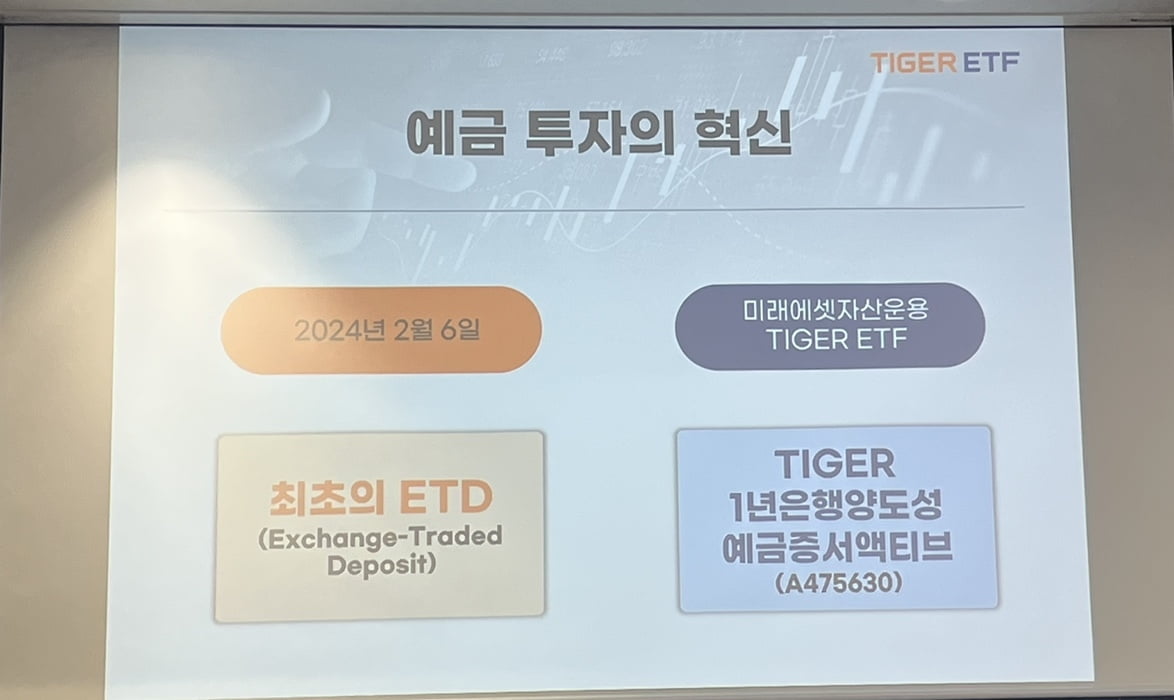 국내 첫 'CD 1년물 투자 ETF' 출시...미래에셋운용, "ETF 1위 도전"