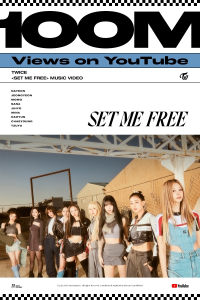 트와이스, 'SET ME FREE' 뮤비 유튜브 1억 뷰 돌파