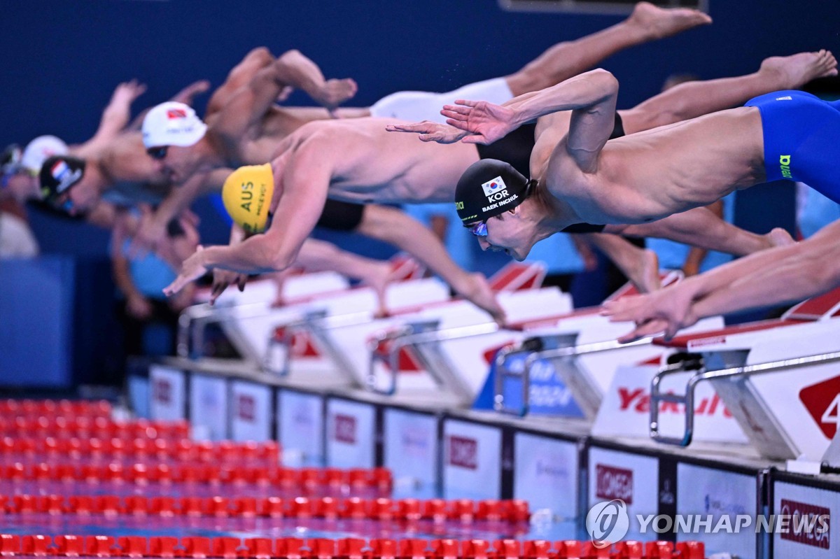 백인철, 남자 접영 50ｍ 7위…"세계적인 선수와 경기, 기뻐"